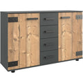 Sideboard in Anthrazit mit 4 Schubladen