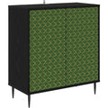 Das Sideboard misst 69 x 33 x 76 cm in Schwarz