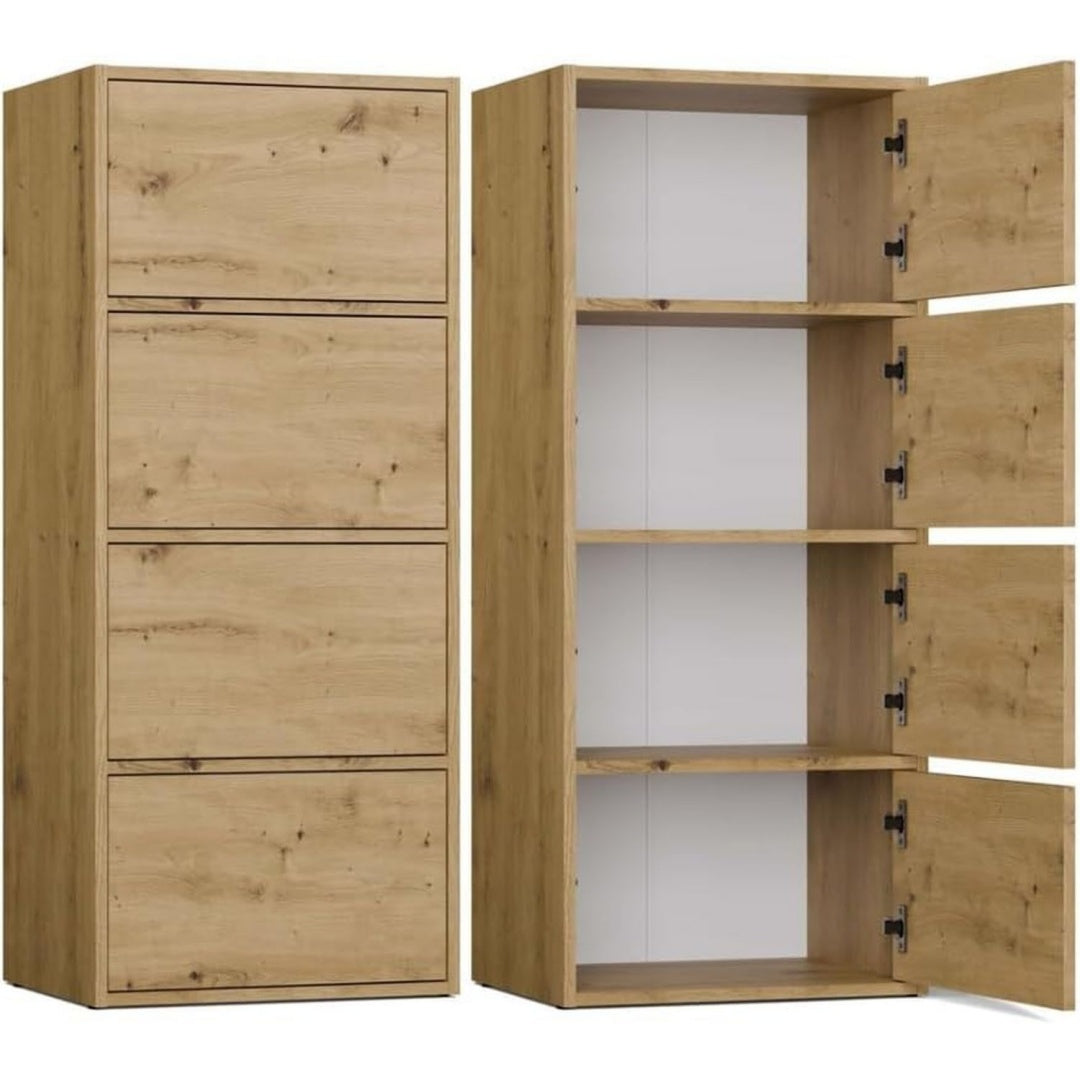 4 Tueren und grifflose Fronten an dem Sideboard