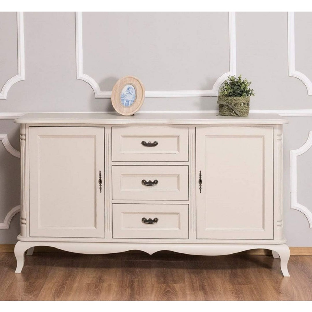 Sideboard aus Metall und Kiefernholz mit 2 Tueren