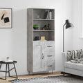 Geschlossener Stauraum an dem Hochschrank mit 69.5 x 34 x 180 cm