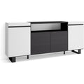 Hochschrank verbindet ein Metallgestell und 4 Tueren