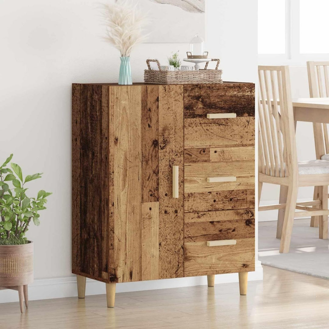 Sideboard verbindet 3 Schubladen und Schubladen mit den Massen 69.5 x 34 x 90 cm
