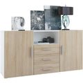 Sideboard mit matten Oberflaechen und 3 Schubladen