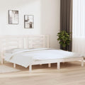 Bettgestell mit den Massen 200 x 200 cm in Weiss und Naturbraun