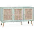 3 Tueren praegen das Sideboard in Gruen und Naturbraun