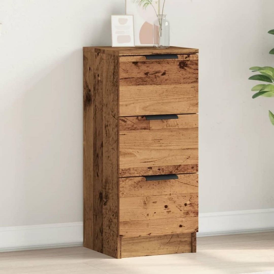 Das Sideboard misst 30 x 30 x 70 cm in Naturbraun