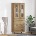 Hochschrank mit geschlossenem Stauraum, 3 Schubladen und 2 Tueren