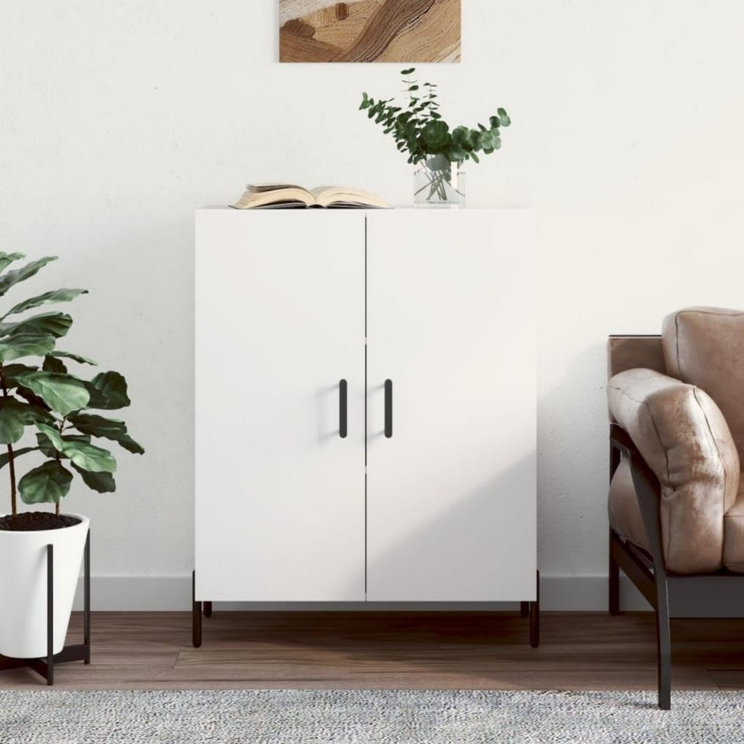 Sideboard aus Holzwerkstoff und Metall in Weiss mit den Massen 69.5 x 34 x 90 cm