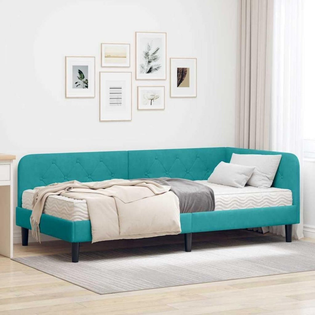 Bettgestell mit den Massen 90 x 190 cm in Tuerkis