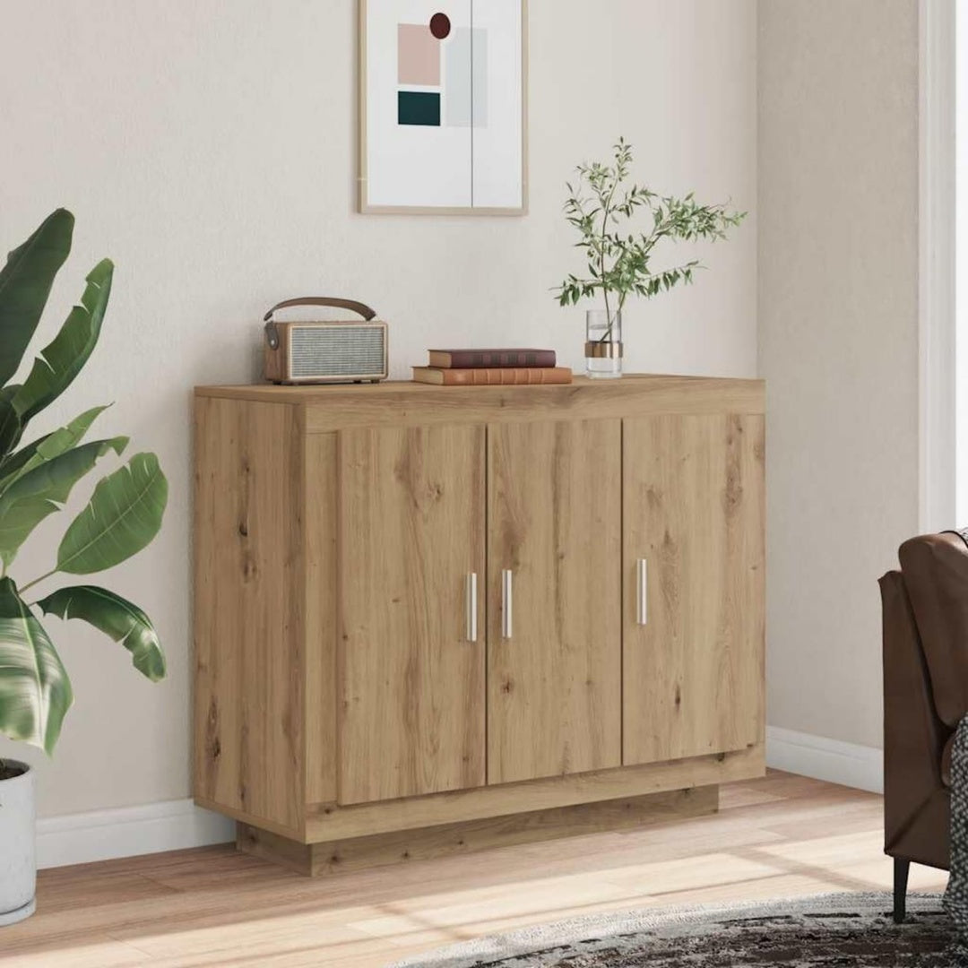 Das Sideboard nimmt mit 92 x 35 x 75 cm Gestalt an