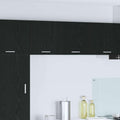 Wandschrank in Schwarz und Weiss und Eichenbraun