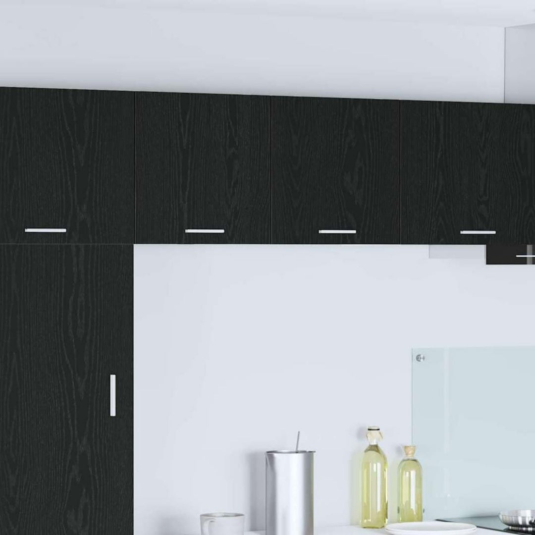 Wandschrank in Schwarz und Weiss und Eichenbraun